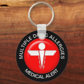 Porte-clés Alerte médicale sur les allergies multiples aux mé (Recto)