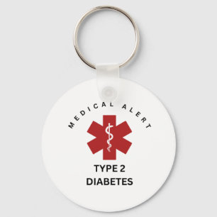 Porte-clés ALERTE Médicale TYPE 2 PORTE - CLÉ DIABÈTE