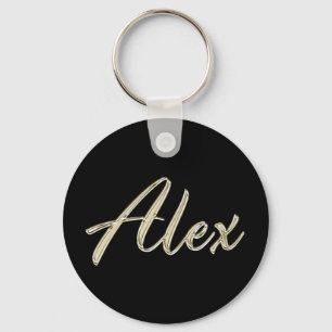 Porte-clés Alex Name whitegold Button