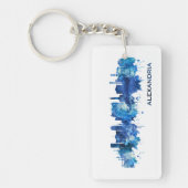 Porte-clés Alexandrie Égypte Skyline Blue (Devant)