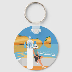 Porte-clés Algarve plage fille voyage vintage style