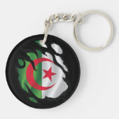 Porte-clés Algérie - Drapeau déchiré (Dos)