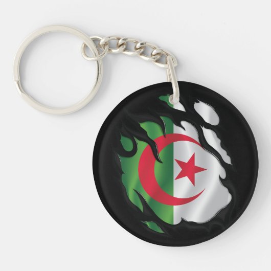 Porte-clés Algérie - Drapeau déchiré (Devant)