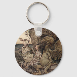 Porte-clés Alice avec le Gryphon et la Fausse tortue