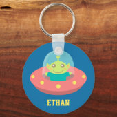 Porte-clés Alien Amical dans un Vaisseau Spatial, Espace Extr (Recto)