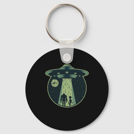 Porte-clés Alien Bigfoot Sasquatch OVNI Enlèvement Aliens Cad (Recto)