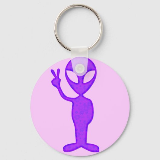 Porte-clés Alien de paix pourpre (Recto)