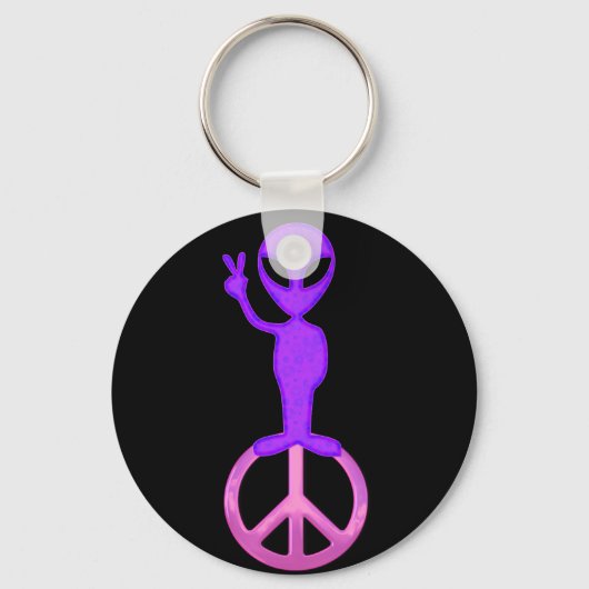 Porte-clés Alien de paix pourpre (Recto)