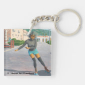 Porte-clés Alien Femme Roller Patinage Imaginaire Art Porte - (Dos)
