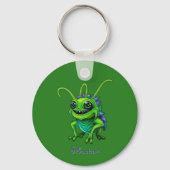Porte-clés Alien Grille vert personnalisable - (Recto)