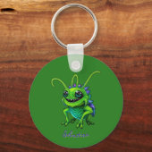 Porte-clés Alien Grille vert personnalisable - (Recto)