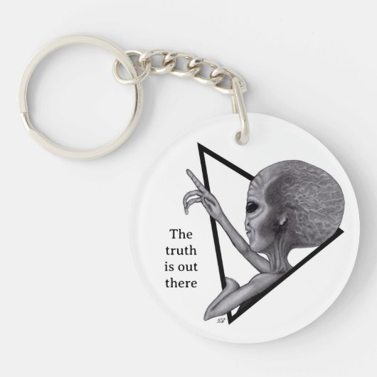 Porte-clés Alien gris, la vérité est là (Devant)