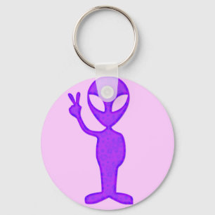 Porte-clés Alien pourpre de paix