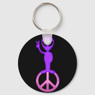 Porte-clés Alien pourpre de paix