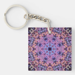 Porte-clés Alien Purple Psychedélique Kaleidoscopique Mandala