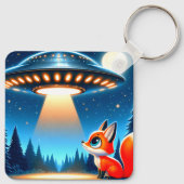 Porte-clés Alien vaisseau spatial et un renard (Dos)