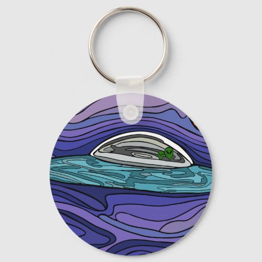 Porte-clés Alien vaisseau spatial UFO UAP paranormal (Recto)