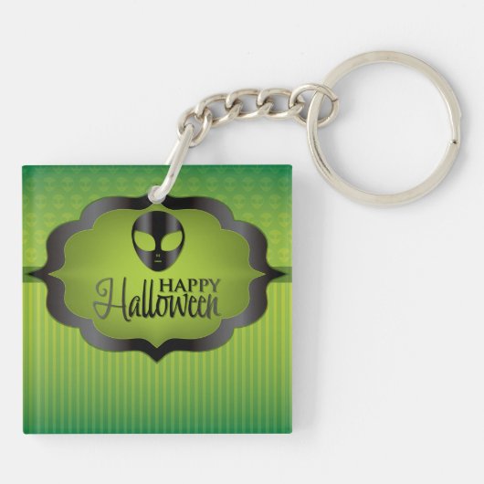 Porte-clés Alien vert d'Halloween (Dos)