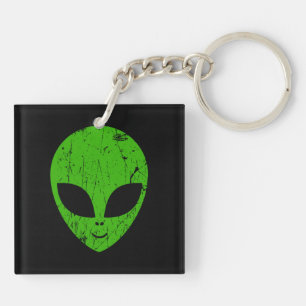 Porte-clés alien vert tête pour science-fiction extraterrest