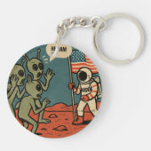 Porte-clés Aliens et astronautes amusants dans l'espace (Dos)
