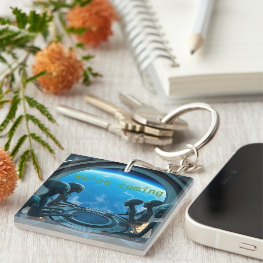 Porte-clés Aliens: We're Coming (Devant Droit)