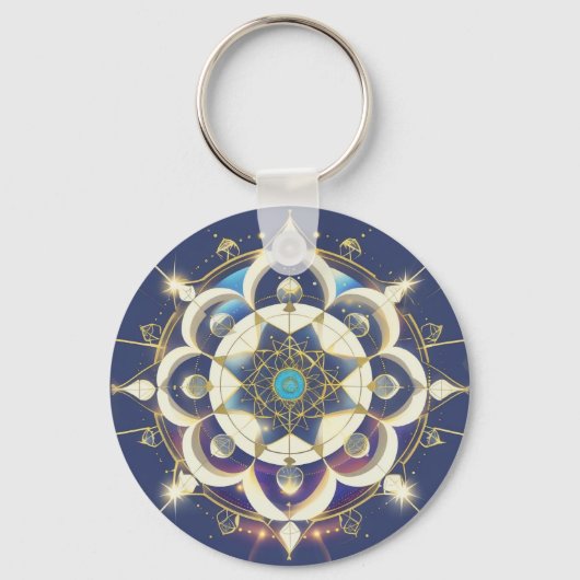 Porte-clés Alignement Étoile Dorée – Un Univers de Géométrie  (Recto)