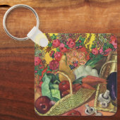 Porte-clés Alimentation Biologique, Légumes de jardin, Fleurs (Recto)
