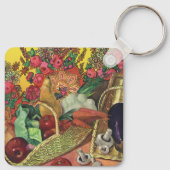 Porte-clés Alimentation Biologique, Légumes de jardin, Fleurs (Dos)