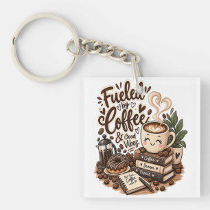 Porte-clés Alimenté par le Café & de Bonne Humeur – Amateur d