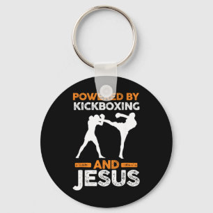 Porte-clés Alimenté par le kickboxing et Jésus