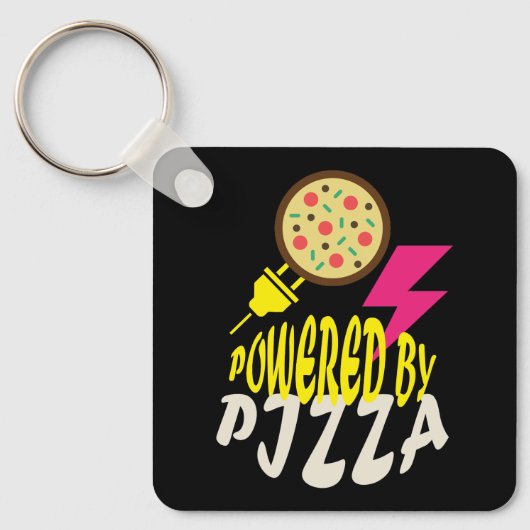 Porte-clés Alimenté par Pizza – Conception amusante pour les (Recto)