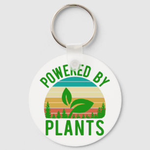 Porte-clés Alimenté Par Plantes Funny Green Vegan Vintage cou