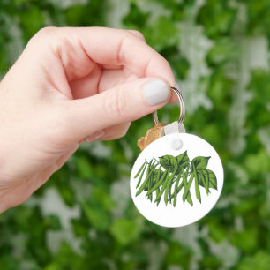 Porte-clés Aliments de collection, haricots verts biologiques