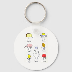 Porte-clés Aliments favoris Cuisine Vintage Art