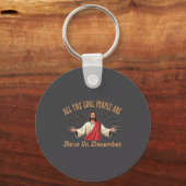 Porte-clés All Cool People Are Born In December Birthday Chri (Recto)