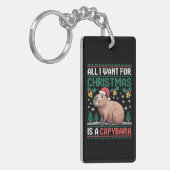 Porte-clés All I Want For Christmas Is A Capybara Animal Gift (Devant gauche)