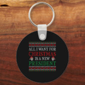 Porte-clés All I Want For Christmas Is New President Ugly Chr (Recto)