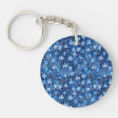 Porte-clés All Over Shades of Blue Floral Two-sided (Devant)