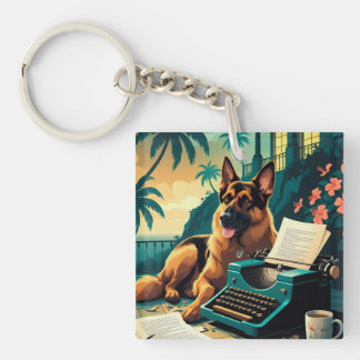 Porte-clés Allemand Shepherd chien gentleman vintage