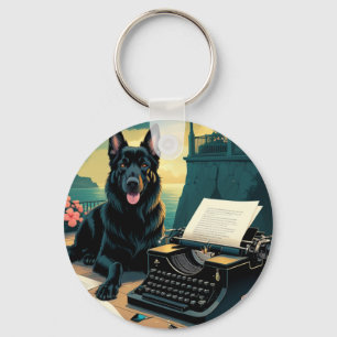 Porte-clés Allemand Shepherd chien gentleman vintage