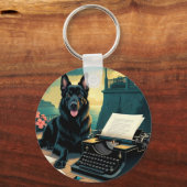 Porte-clés Allemand Shepherd chien gentleman vintage (Verso)