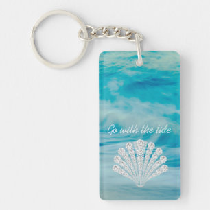 Porte-clés Aller Avec Tide Ocean Waves Diamond Seashell