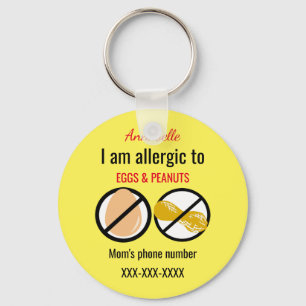 Porte-clés Allergie aux arachides et aux oeufs Enfants Person