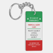 Porte-clés ALLERGIE en Coque d'urgence (C.I.E.) Allergie des  (Devant gauche)