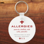 Porte-clés Allergies Médicales (Recto)