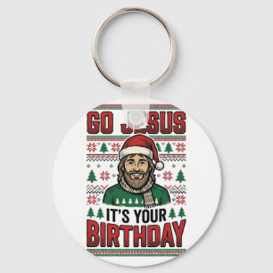 Porte-clés Allez Jésus Noël Anniversaire Vintage Chemise