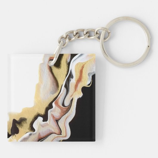 Porte-clés Alligare Abstract Gold Black White Fluid Art (Dos)