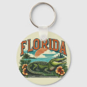 Porte-clés Alligator de Floride rétro (Recto)