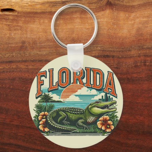 Porte-clés Alligator de Floride rétro (Recto)