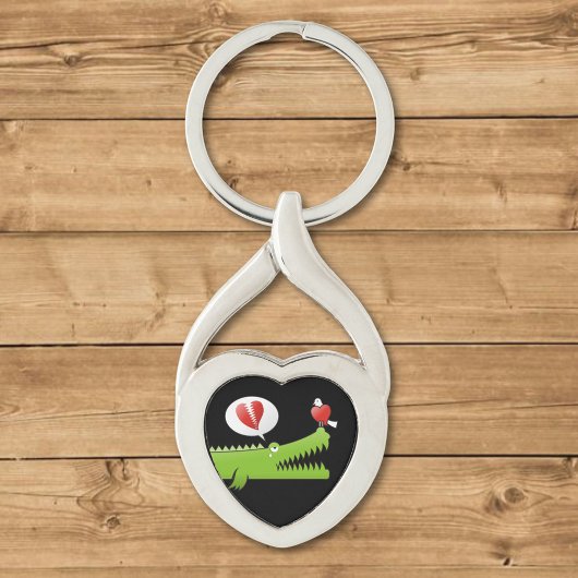 Porte-clés Alligator en amour